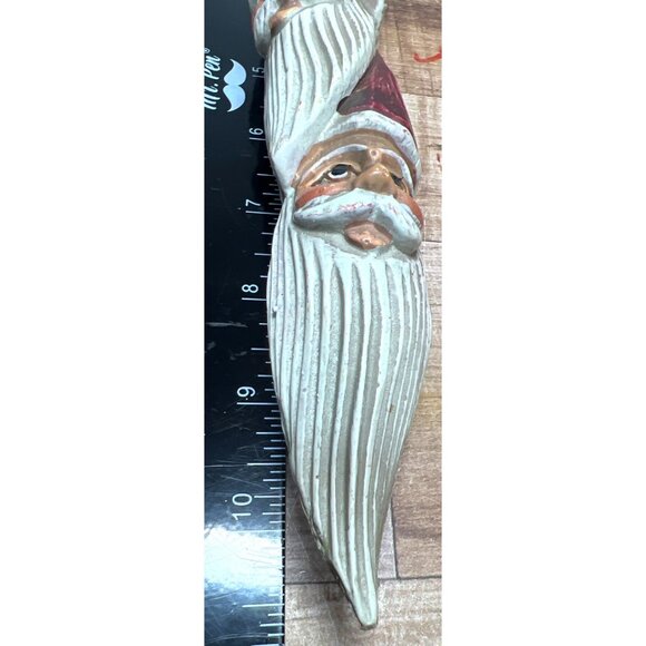 Hand-Carved Wooden Santa Claus Ornament - Picture 4 of 4